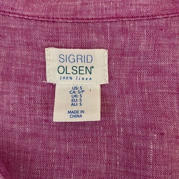 Sigrid Olsen Linen Top Tunic Blouse - Picture 9 of 11